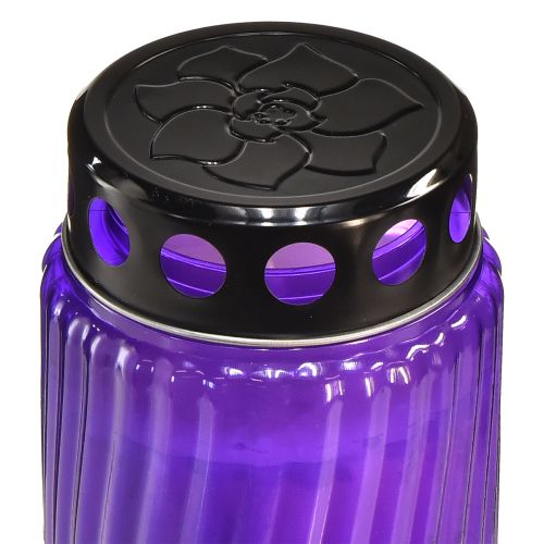 kohteita Haudan kynttilän kannen kuvio kukka musta violetti Ø9cm K27cm