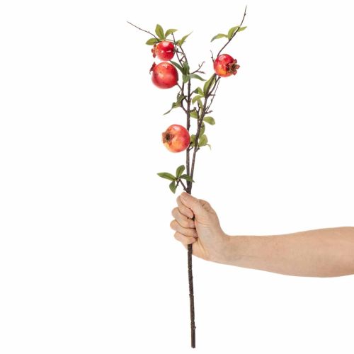 Keinotekoinen granaattiomenan oksa hedelmäoksana pöytäkoristeeseen, 68cm | Floristik24.fi