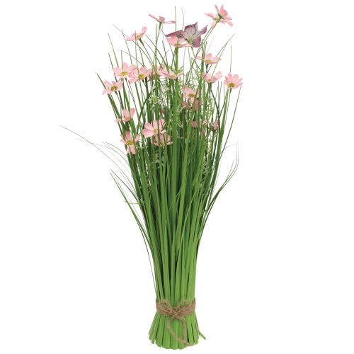 Floristik24 Nurmikko kukkia ja perhosia vaaleanpunainen 70cm