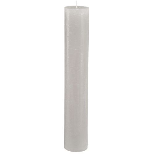kohteita Isot tikkukynttilät vaaleanharmaat yksiväriset 50x300mm 4 kpl