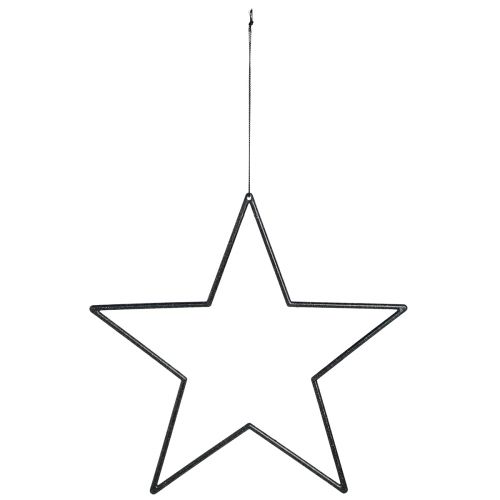 kohteita Isot tähdet riipputähtille musta glitter Ø24cm 6 kpl