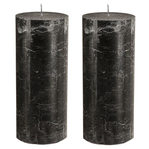 kohteita Iso pylväs kynttilät musta marmori look 85x200mm 2 kpl