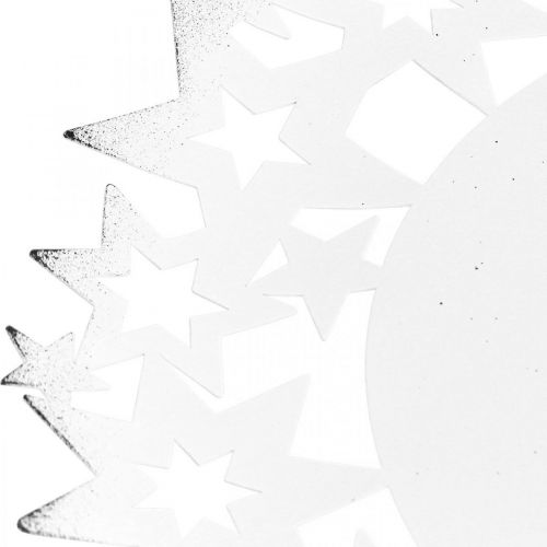kohteita Joululautanen metallinen koristelautanen tähdillä valkoinen Ø34cm