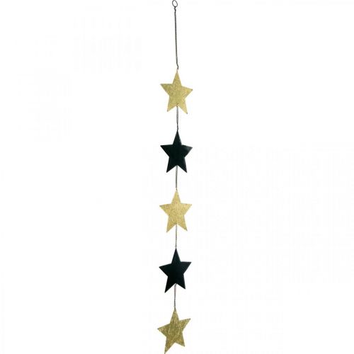 Joulukoristeita tähtiriipus kultainen musta 5 tähteä 78cm