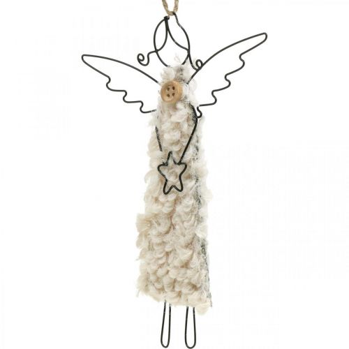 Floristik24 Enkeliriipus Jouluenkeli musta, kerma 13,5cm 4kpl