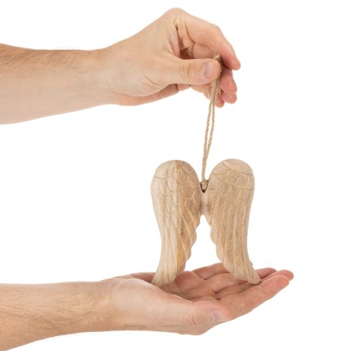 Puinen enkelinsiipi-riipus koristeeksi 12 cm | Floristik24.fi