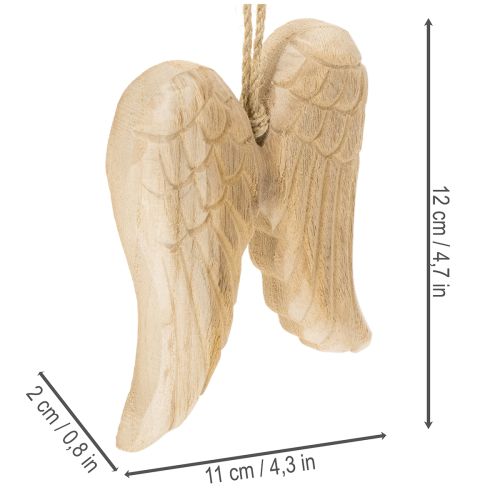 Puinen enkelinsiipi-riipus koristeeksi 12 cm | Floristik24.fi