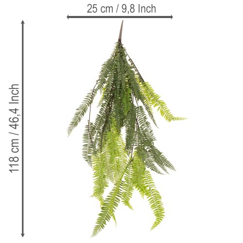 Keinotekoinen saniainen, koristeellinen saniaisen oksa kiinnitettäväksi ja ripustettavaksi, 118 cm | Floristik24.fi