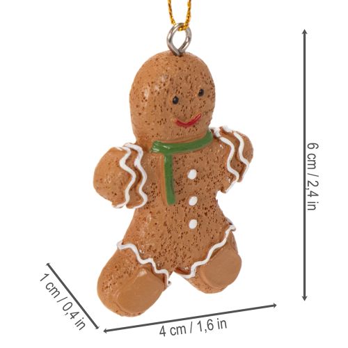 Koristeelliset piparkakkumieskoristeet joulukuuseen, 6 cm, 12 kpl | Floristik24.fi