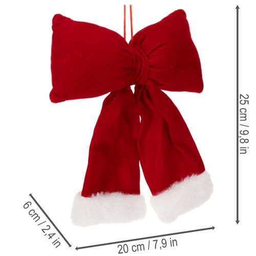 Koristeellinen flanellirusetti pehmoreunuksella ripustamista varten, 25 cm | Floristik24.fi