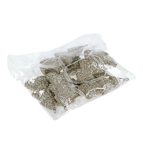 Floristik24 Ripustinkuusi kiillolla 6,5 cm samppanjaa 6kpl