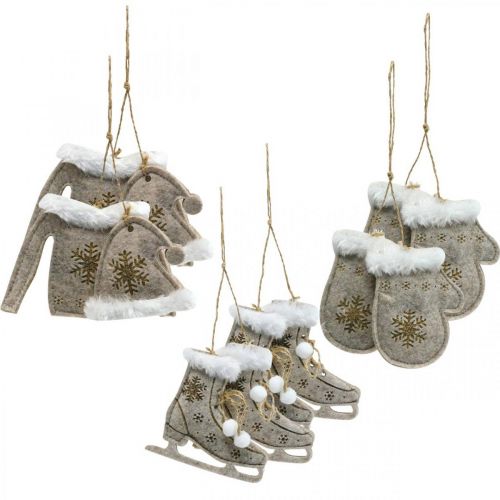 Floristik24 Joulutraileri huopa talviaiheet 7×12cm 6kpl