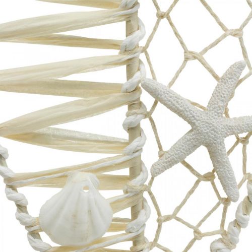 Floristik24 Deco Kala Shell Deco, Maritime Deco, Kala ripustaa valkoinen 38cm