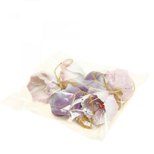 Floristik24 Koristeellinen ripustin kielo purppura valkoinen Ø4cm K6cm 6 kpl