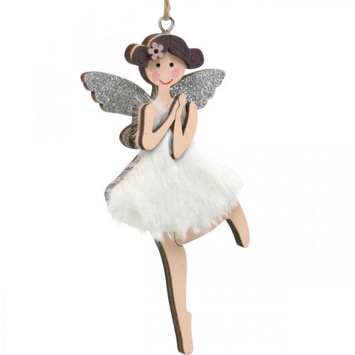 Floristik24 Keijuja ripustettavaksi, kevätkoristeet, tonttukoristeet, puinen riipus pinkki, turkoosi, valkoinen H10-11,5cm 9kpl