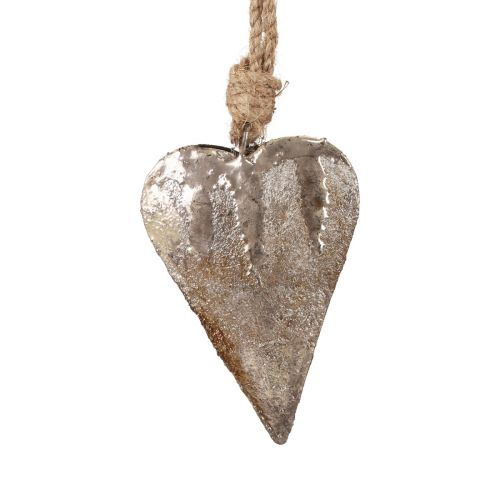 Floristik24 Riippuva koriste metalli sydämet koriste sydämet hopea 11cm 3kpl