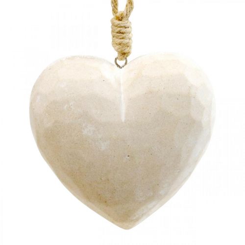 kohteita Puinen sydän koristeellinen ripustin koristeellinen sydän ripustamiseen valkoinen 12cm 3kpl