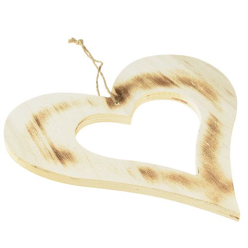kohteita Koristesydän puinen koristesydän sydämessä poltettu luonnollinen 25x25cm