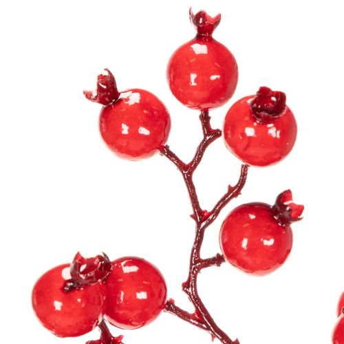 Keinotekoinen ruusunmarjan oksa kiiltävillä marjoilla, 62cm | Floristik24.fi
