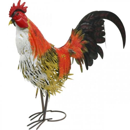 Koristeellinen kukko metallia värikäs puutarhakoriste figuuri metalli koriste 58×13×50cm