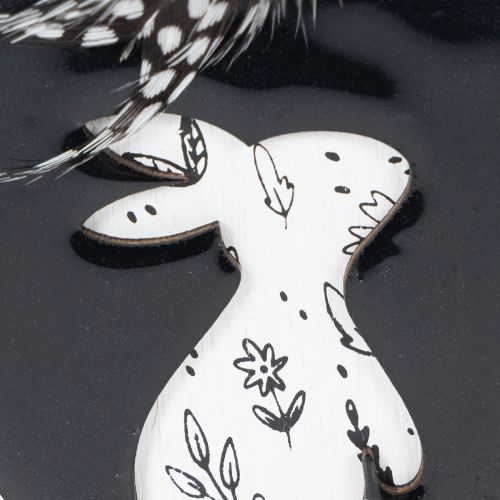 kohteita Puiset Pääsiäismunat Ripustettavaksi, Valkoiset ja Mustat, 10 cm, 6 Kappaletta