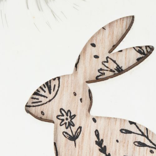 kohteita Puiset Pääsiäismunat Ripustettavaksi, Valkoiset ja Mustat, 10 cm, 6 Kappaletta