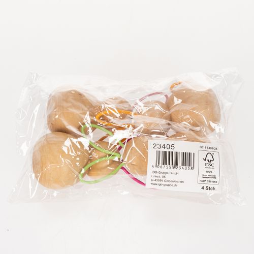 kohteita Puinen kanihahmo lankakorvilla moderneihin pääsiäiskoristeisiin, 11 cm, 4 kpl