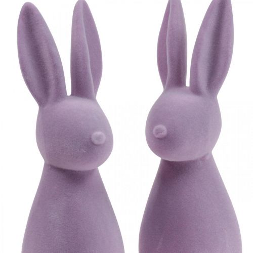 Deco Bunny Deco Pääsiäispupu Flocked Lila Purppura K29,5cm 2kpl