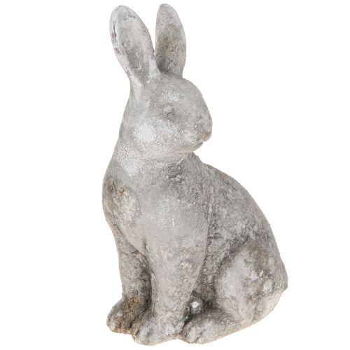 Istuva pääsiäispupu keraaminen antiikkiharmaa 13 × 10 × 22 cm