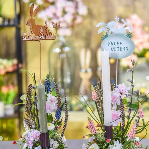 Floristik24 Pupun kukkatulppa ruostekoristetulppa metallinen pääsiäinen 11cm 4kpl