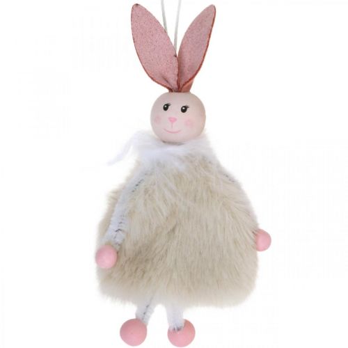 Floristik24 Puput, pääsiäiskoristeet, kevätriipukset, pääsiäispuput ripustettavaksi beige, pinkki, valkoinen H12,5cm 3kpl