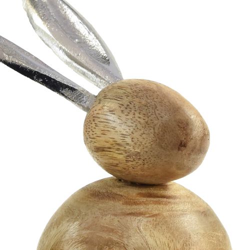 kohteita Rabbit Wood Metal Natural Silver H10/12.5cm 2kpl