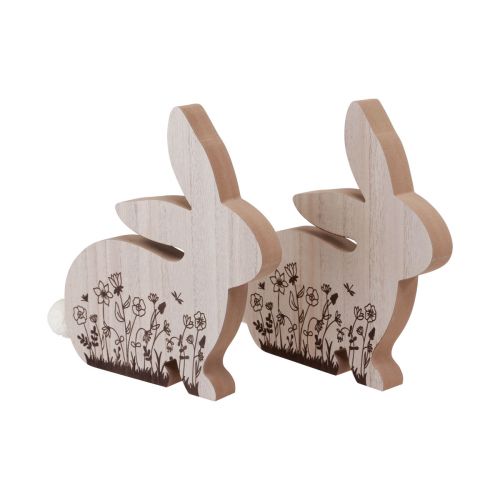kohteita Bunny Wood istuva kukkakuvio Luonnonvalkoinen 24×24cm 2 kpl