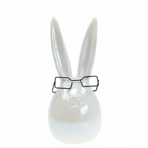 Floristik24 Pääsiäispupu lasit Valkoinen Mother of Pearl Ceramic H20cm