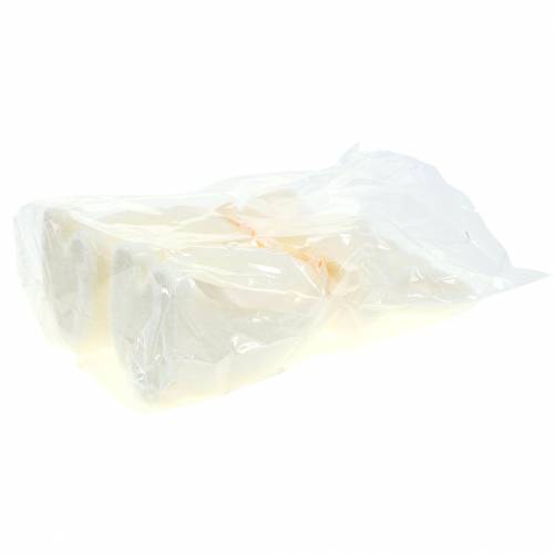Pupu flokoitu valkoinen kerma H30cm 2kpl | Floristik24.fi