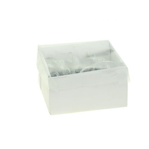 Floristik24 Pupu ripustettavaksi hopea kimallus 5cm 8kpl