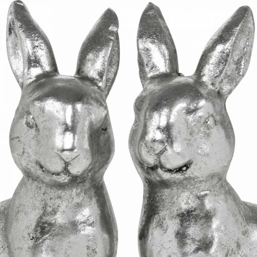 kohteita Koristeellinen kanin istuin Pääsiäiskoristeet hopea vintage H13cm 2 kpl