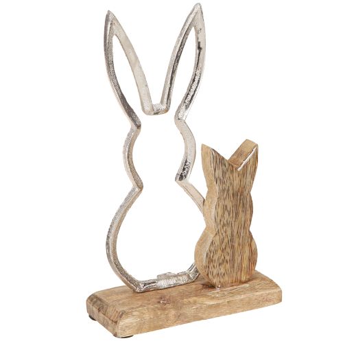 kohteita Decorative Rabbit Metal &amp; Wood – Moderni pääsiäisfiguuri luonnollisella muotoilulla 22cm 2 kpl