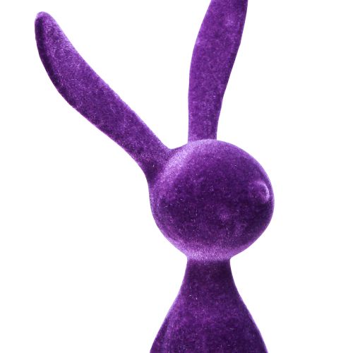 kohteita Bunny Edge -jakkara pääsiäispupu flokoitu purppura lila - 2. valinta - 28 cm 3 kpl