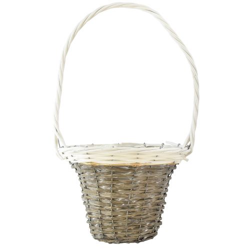 kohteita Kahva kori paju kori harmaa valkoinen Ø25 K45cm