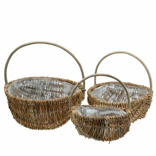 Kahvakori pyöreä luonnollinen Ø32/28/22cm sarja 3