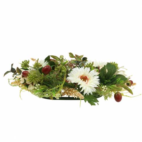 Floristik24 Syksyn seppele krysanteemi valkoinen Ø30cm