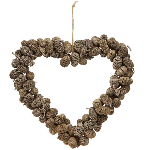 kohteita Sydänkoristekartio sydän leppäkartio valkoinen pesty 24cm