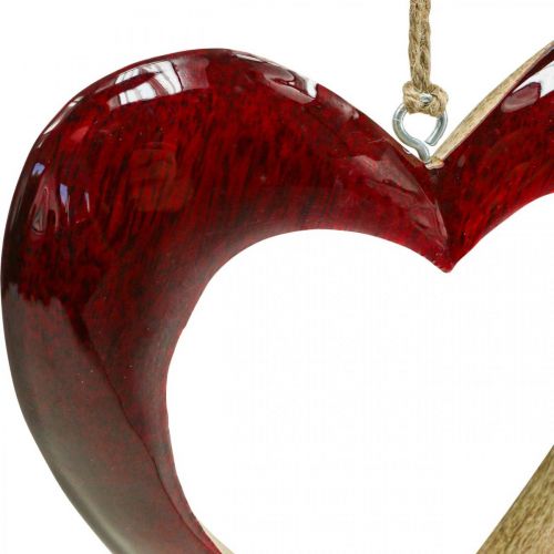 kohteita Sydän puuta, deco sydän ripustettavaksi, sydän deco punainen H15cm