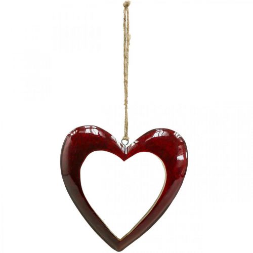kohteita Sydän puuta, deco sydän ripustettavaksi, sydän deco punainen H15cm
