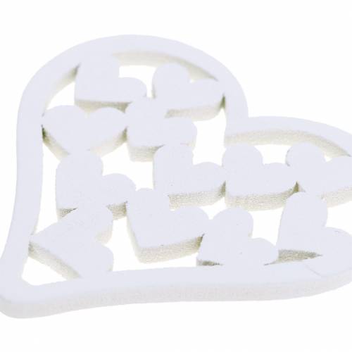 kohteita Scatter koristelu sydän valkoinen 5cm 40 kpl