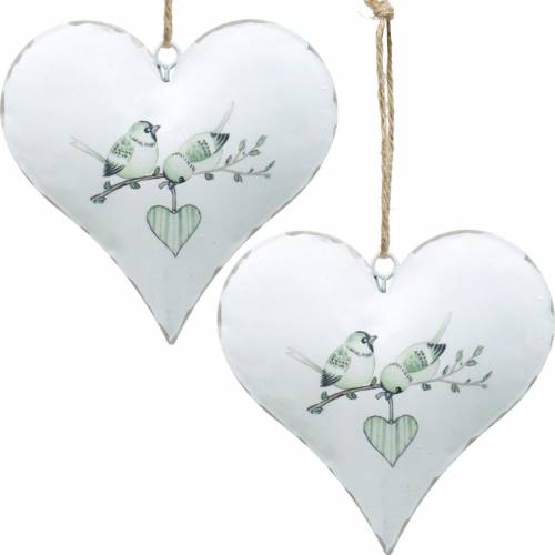 Floristik24 Dekohänger sydän lintumotiivilla, sydänkoriste ystävänpäiväksi, metallinen riipus sydämen muotoinen 4kpl.