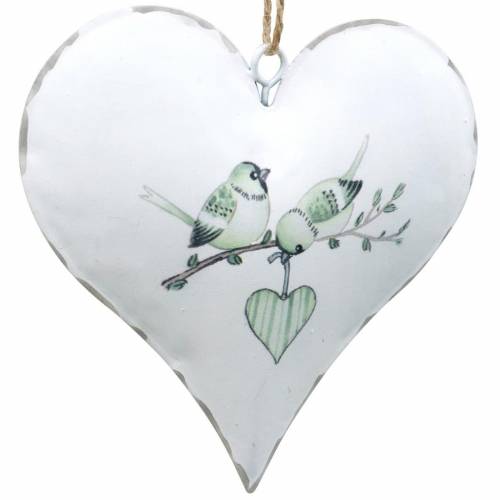 Floristik24 Dekohänger sydän lintumotiivilla, sydänkoriste ystävänpäiväksi, metallinen riipus sydämen muotoinen 4kpl.