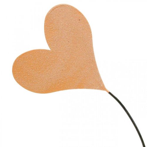 Pöytäkoristesydämet häät, sydänkoriste metalli oranssi/keltainen K40cm 3kpl