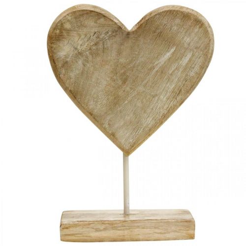 Floristik24 Puinen sydänsydän tikussa deco sydän puu luonnollinen 25,5cm K33cm